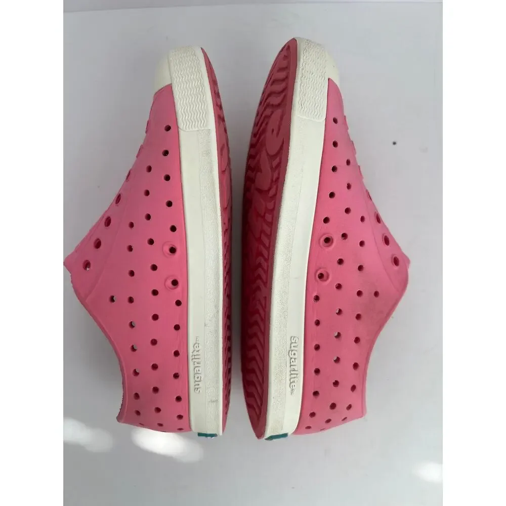 Native Shoes Kids Jefferson Pink Perforated Slip On Water Shoes Size C13